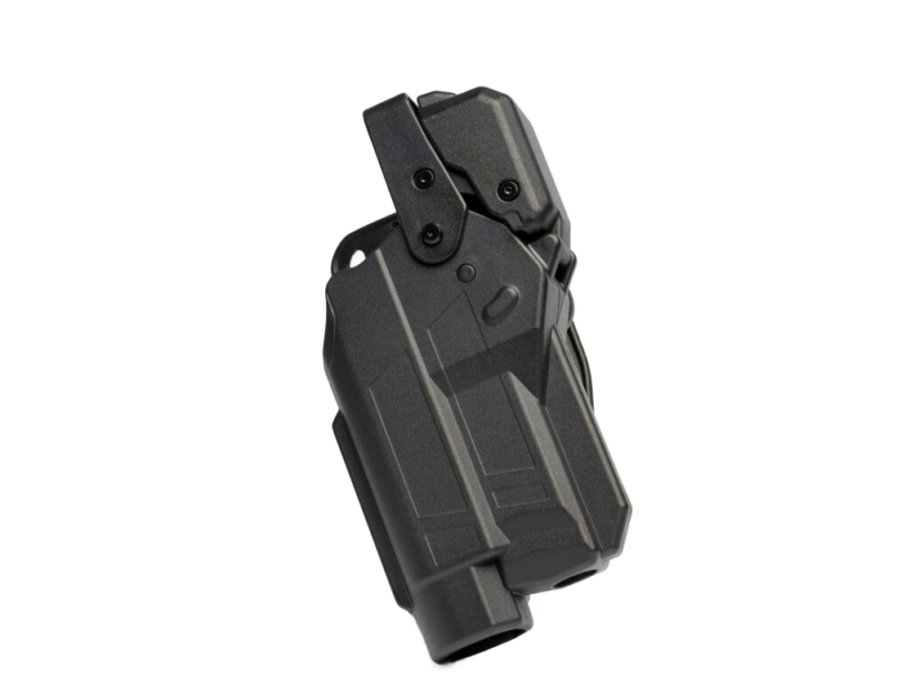 Rapid Force tactical holster for Archon Type A/D pistols, black polymer construction with adjustable retention, studio photo on transparent background - Para Bellum Switzerland